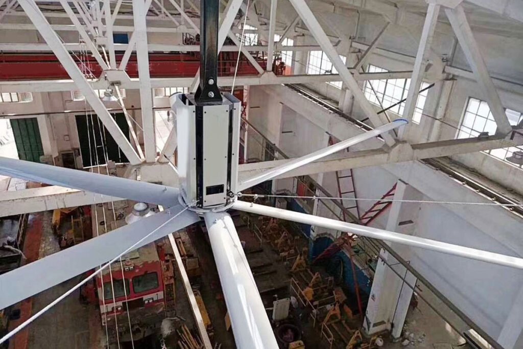 HVLS ceiling fan for maintenance workshop