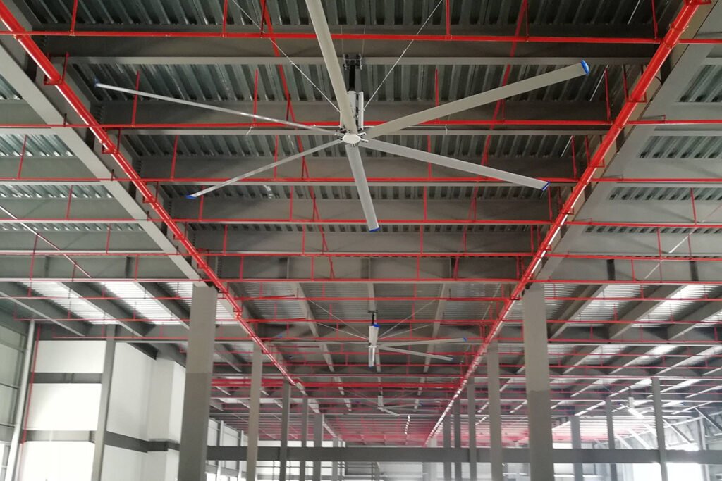 Installation spacing of HVLS industrial fans