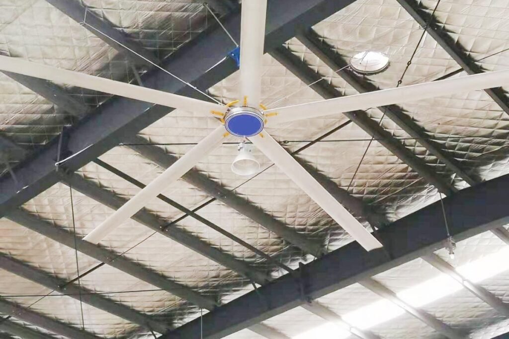 What safety measures are required for installing HVLS fans