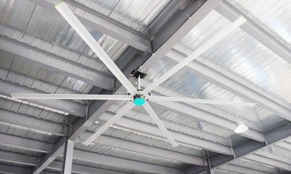 PMSM HVLS suspended ceiling large fan for industrial buildings
